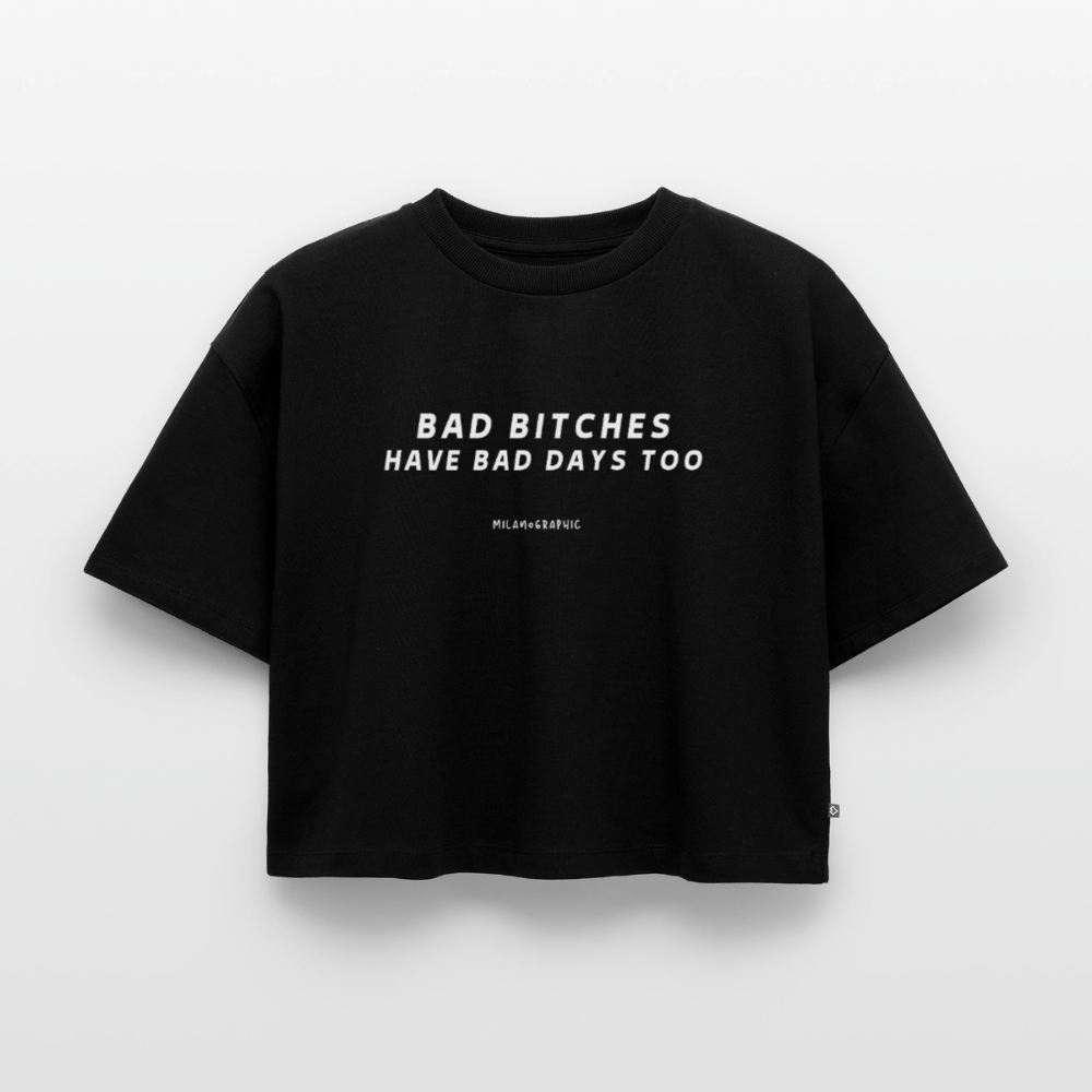 BAD BITCHES TSHIRT CROP - nero
