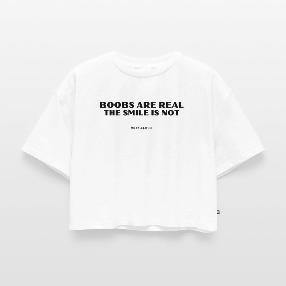 BOOBS CROP T-SHIRT - bianco