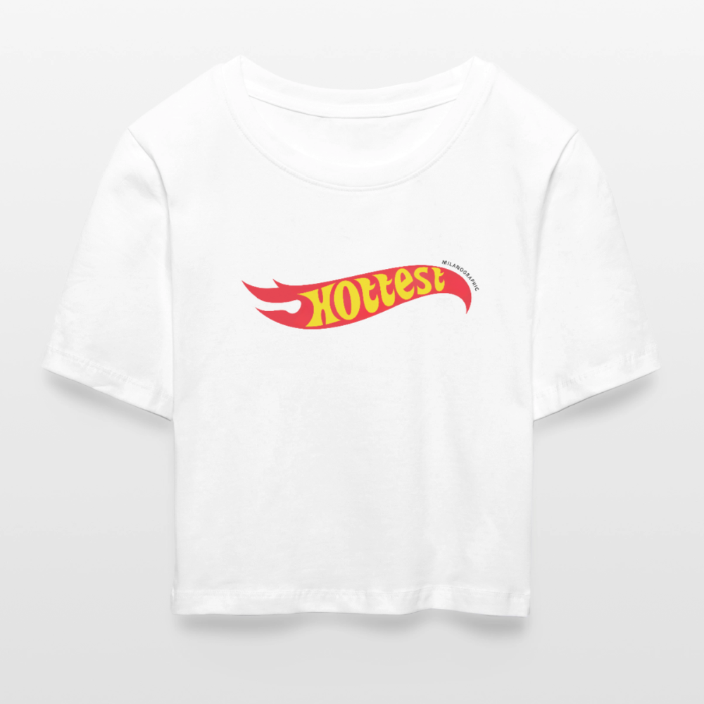 Cropped T-Shirt HOTTEST MILANOGRAPHIC - white