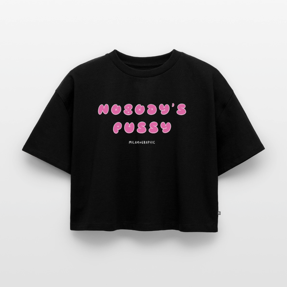 NOBODY'S PUSSY T-SHIRT CROP - nero