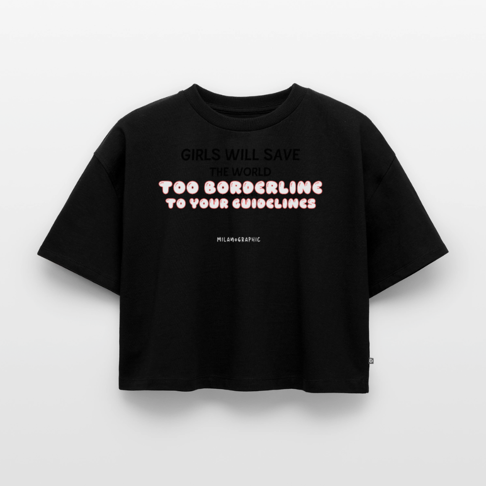 T-SHIRT CROP TOO BORDERLINE MG - nero