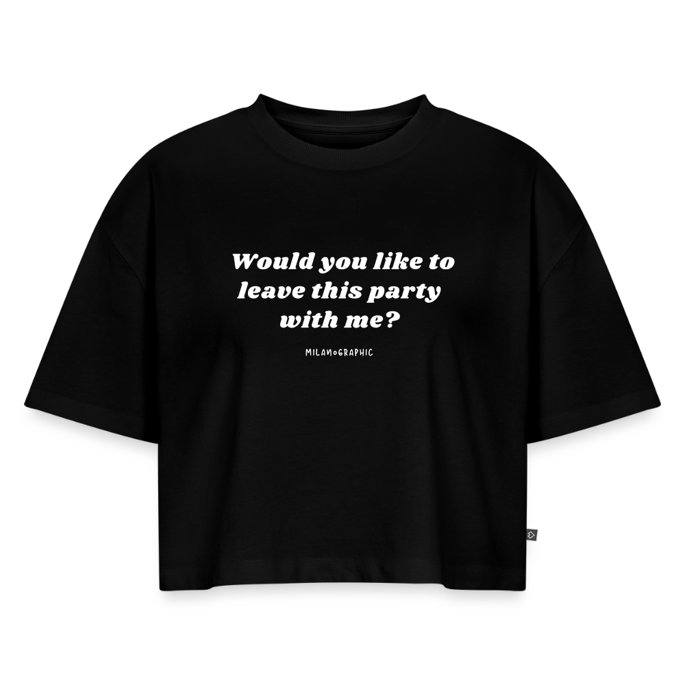 PARTY TEE CROP - nero