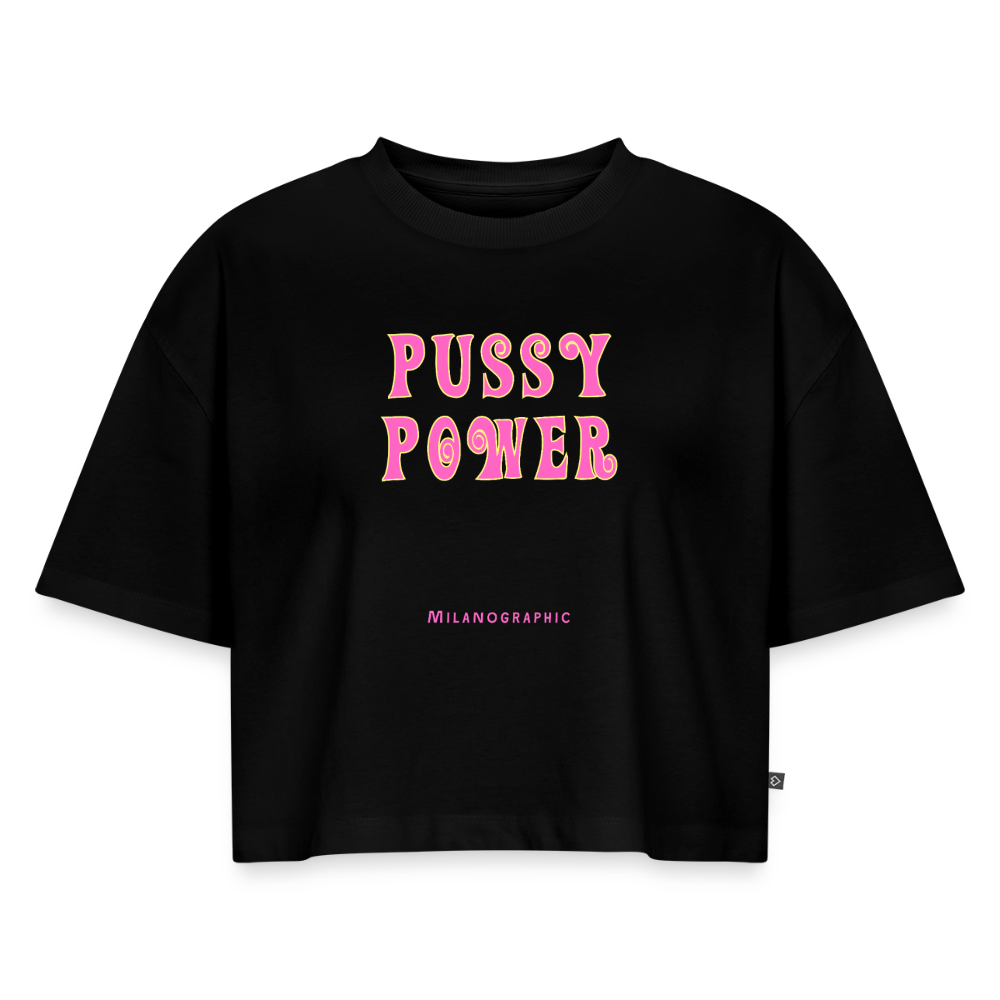 CROP T-SHIRT POWER - nero