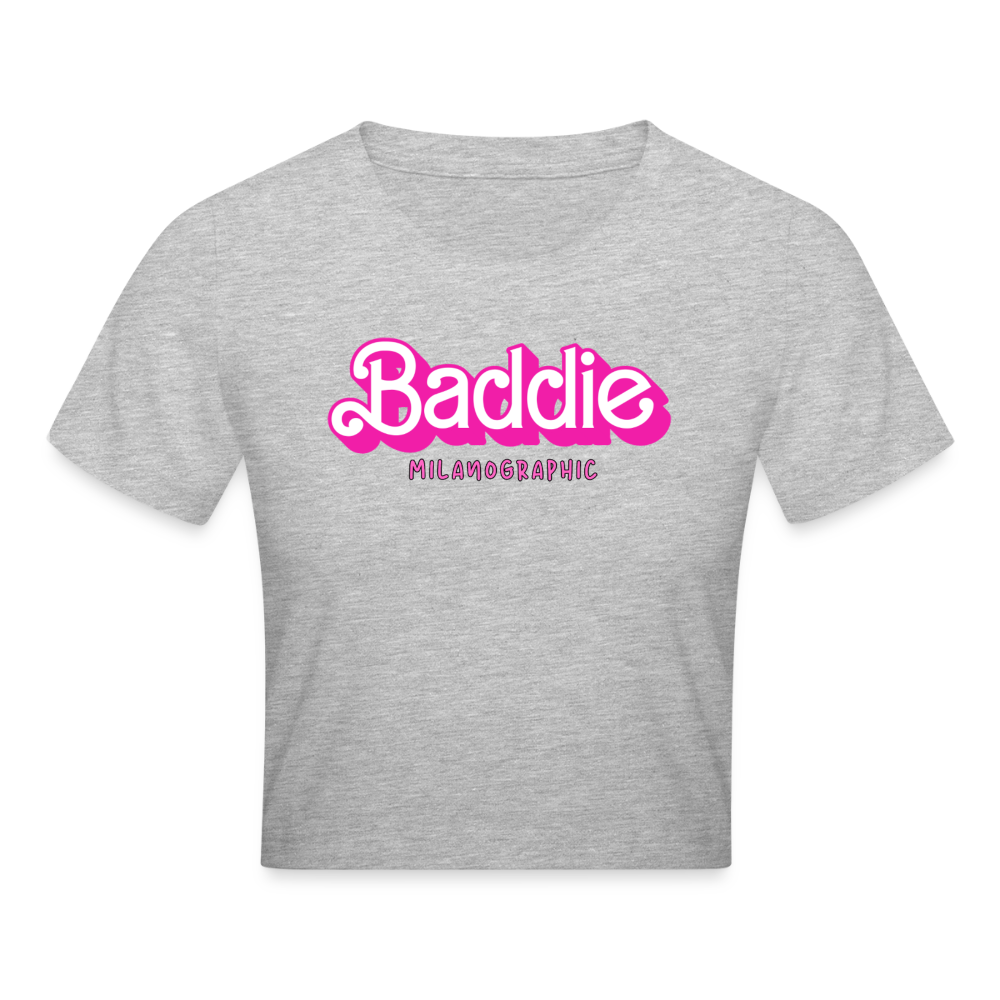 BADDIE CROP TEE - grigio melange