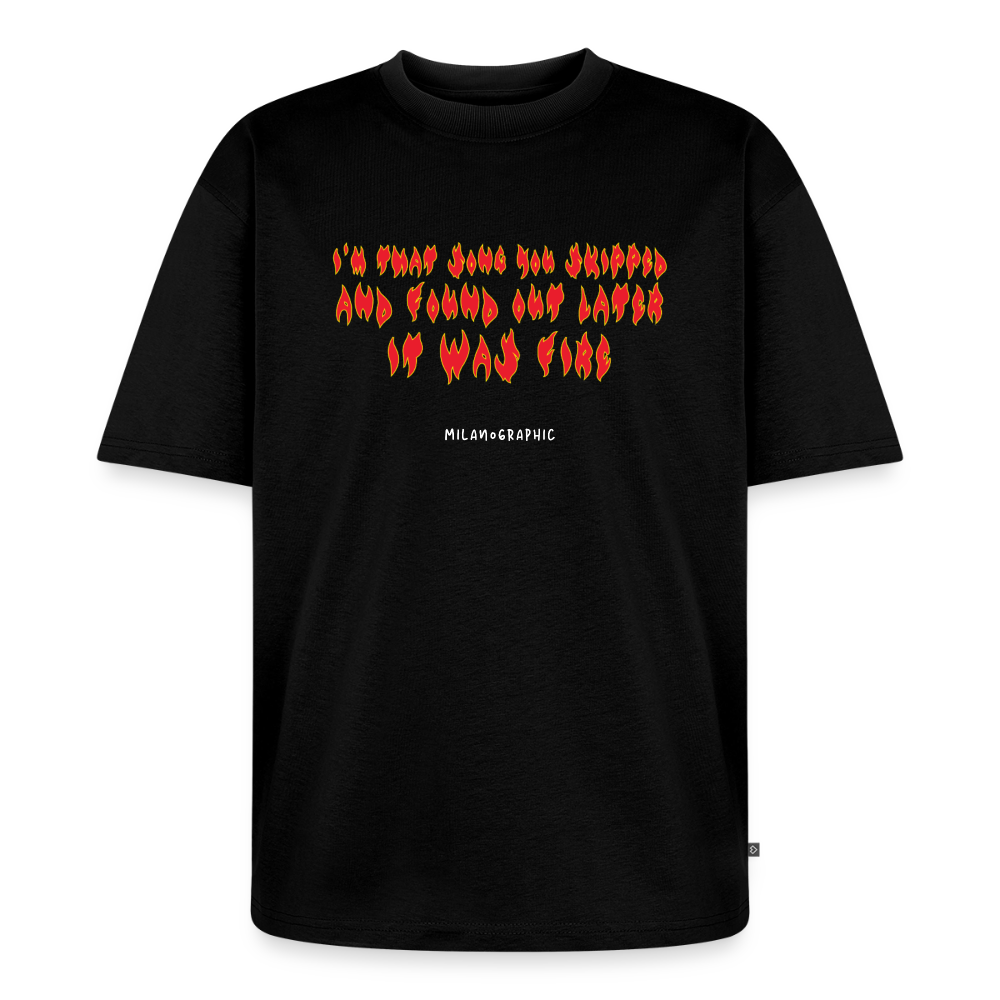 SONG TEE OVERSIZE UNISEX BLACK - nero