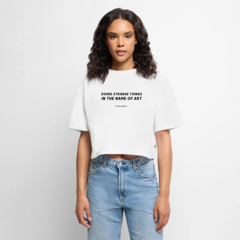 T-SHIRT CROP ART - bianco