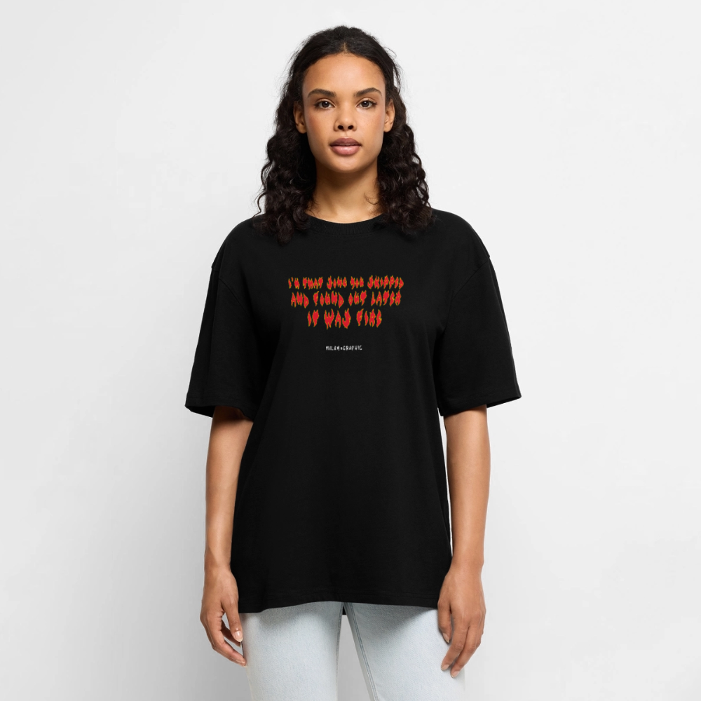 SONG TEE OVERSIZE UNISEX BLACK - nero