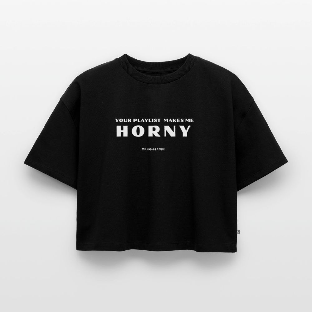 HORNY CROP T-SHIRT - nero