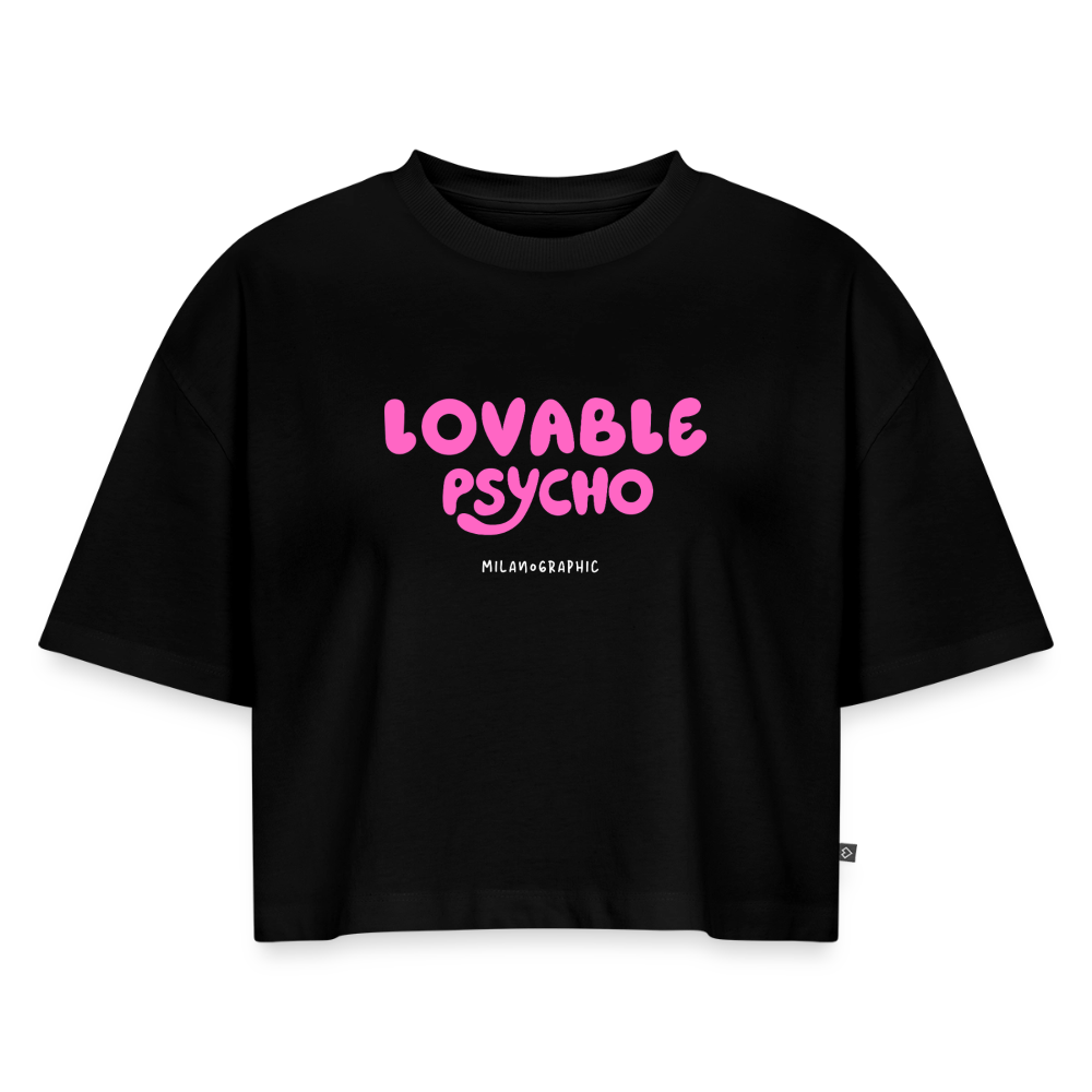 PSYCHO CROP T SHIRT - nero