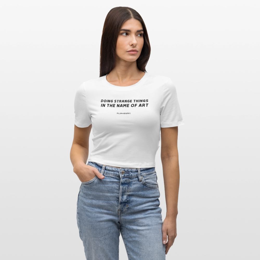 CROP TSHIRT ART WHITE - bianco