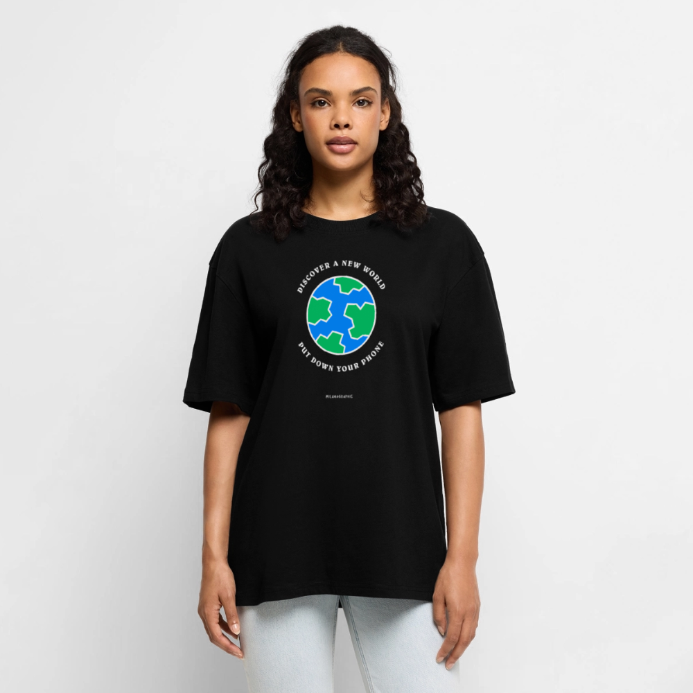 WORLD TEE OVERSIZE UNISEX - nero