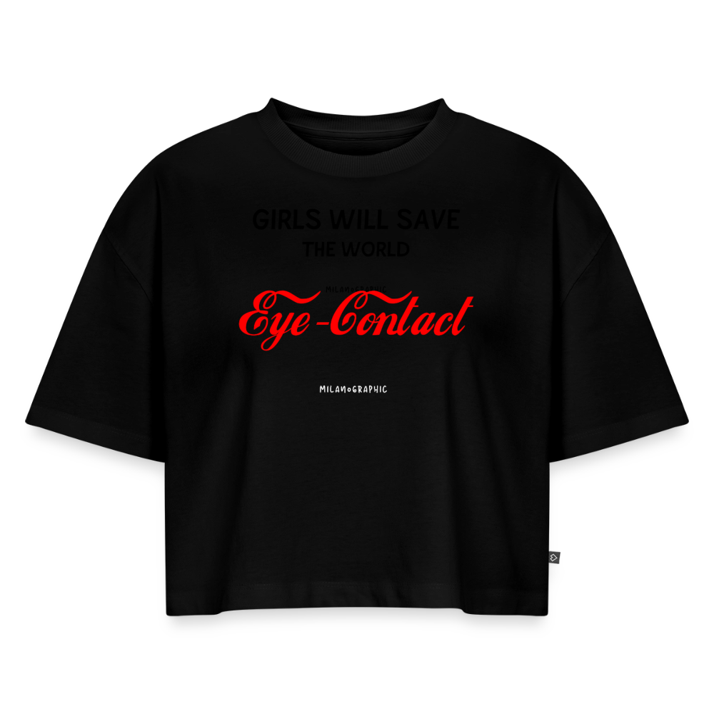 CROP T-SHIRT EYE CONTACT - nero
