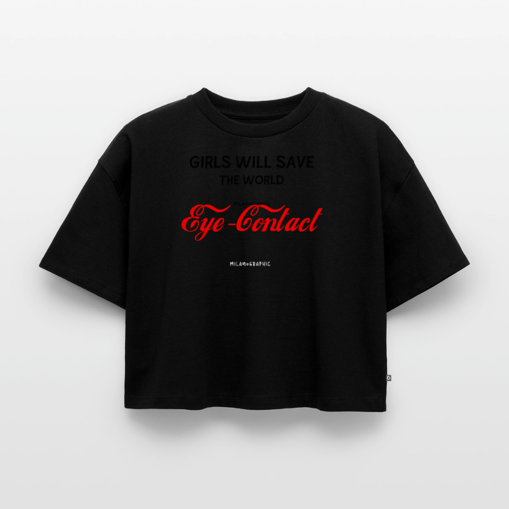 CROP T-SHIRT EYE CONTACT - nero