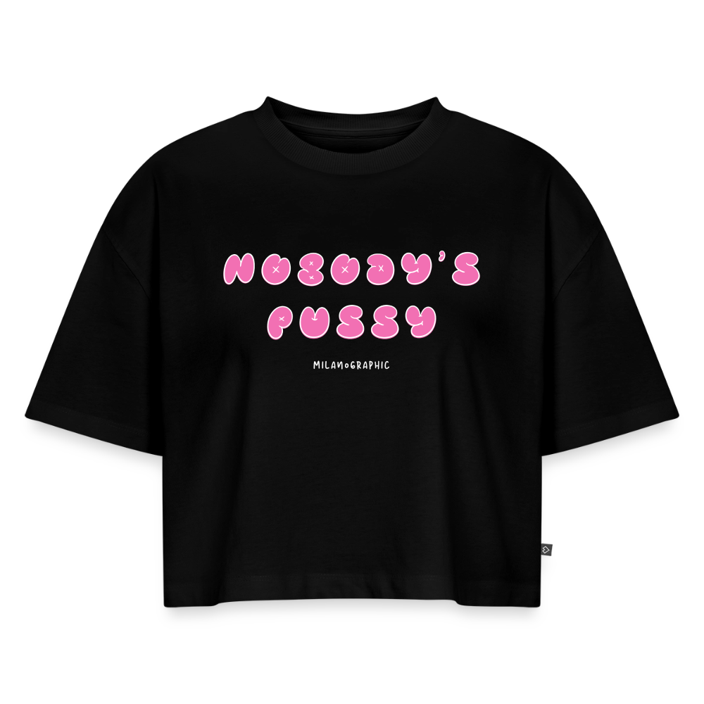 NOBODY'S PUSSY T-SHIRT CROP - nero