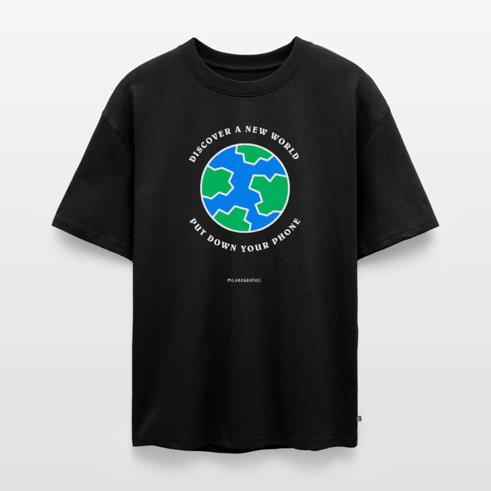 WORLD TEE OVERSIZE UNISEX - nero