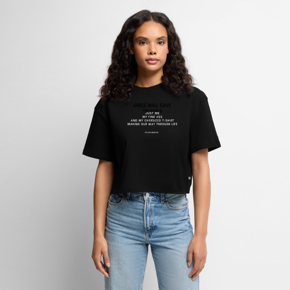 CROP T-SHIRT OVERSIZED - nero