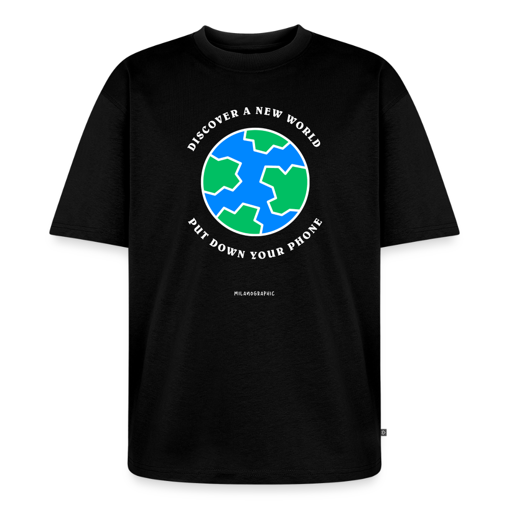 WORLD TEE OVERSIZE UNISEX - nero