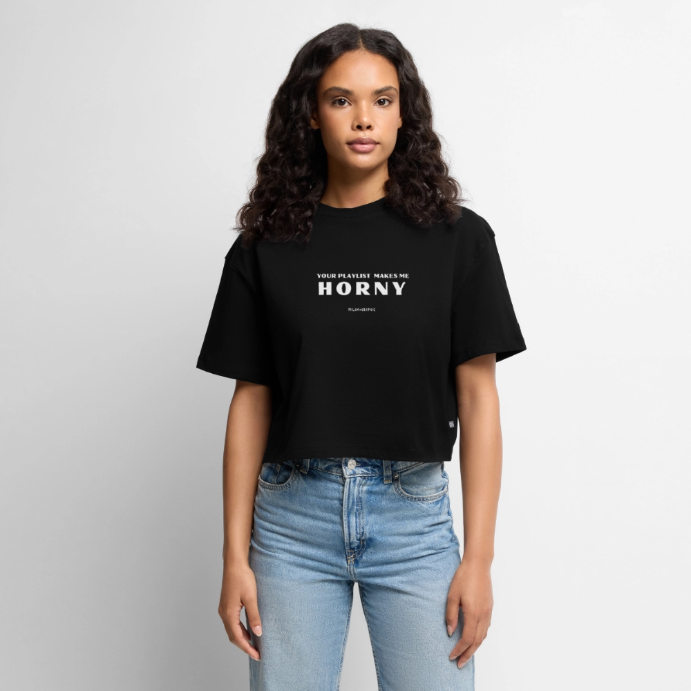 HORNY CROP T-SHIRT - nero
