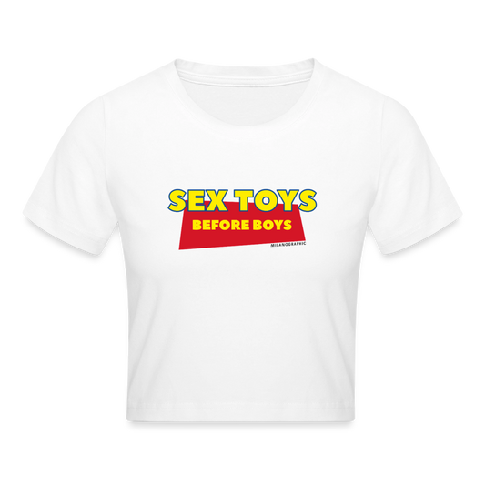 Cropped T-Shirt SEX TOYS MG - white