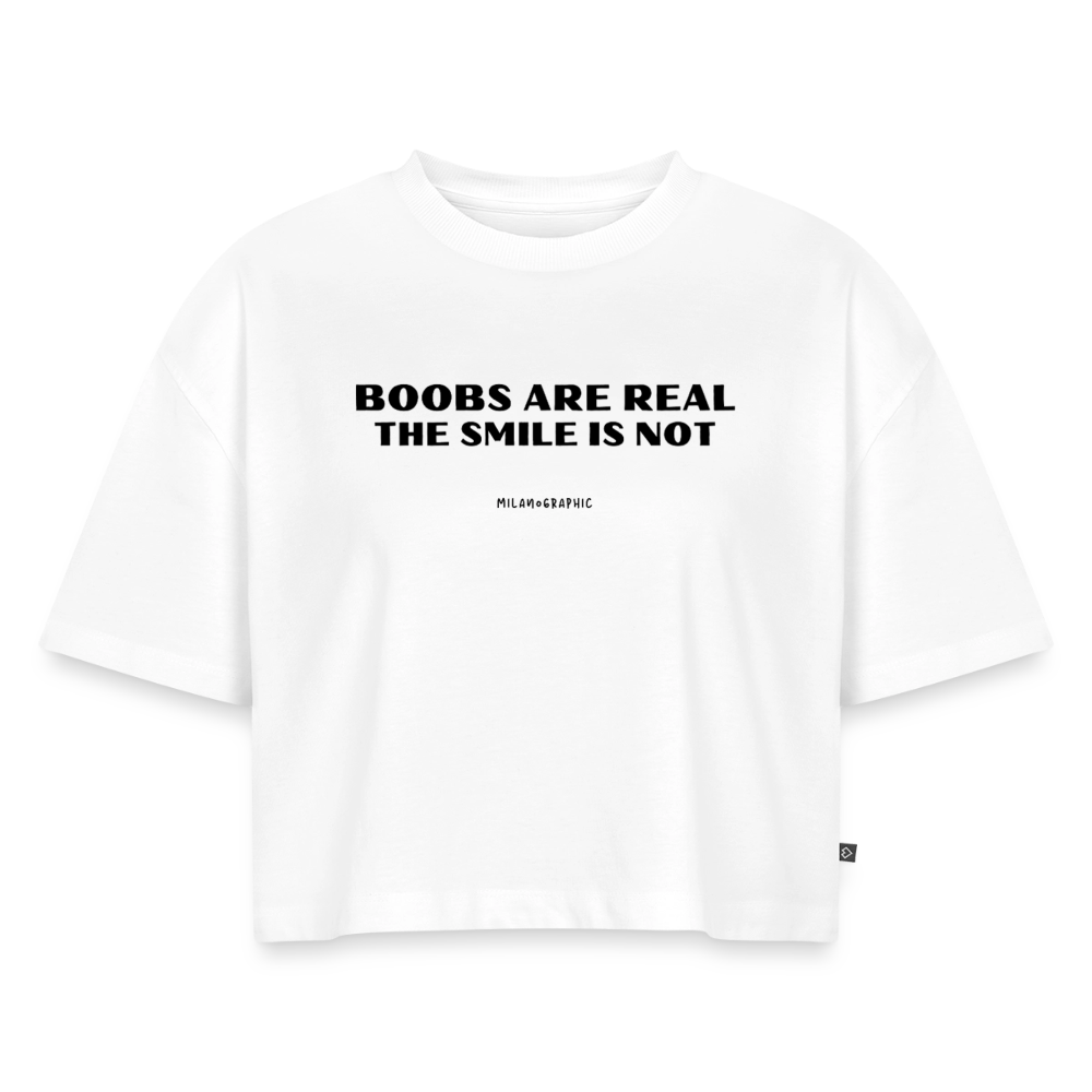 BOOBS CROP T-SHIRT - bianco
